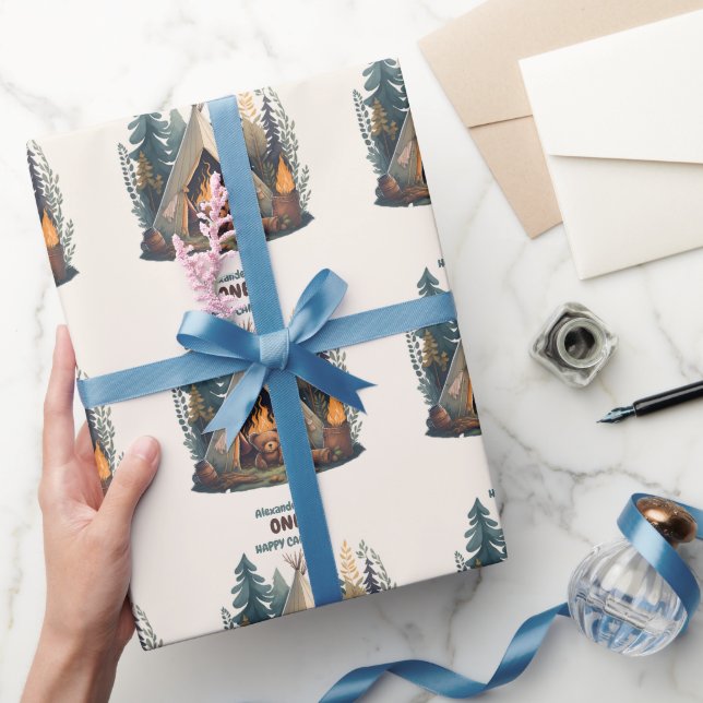 Papel De Regalo Un Feliz Camionero Madera Niños Primer Cumpleaños (Regalar)