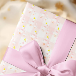 Papel De Regalo Un ganso tonto Gingham cumpleaños 1