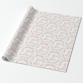Papel De Regalo Un ganso tonto lazo rosa gingham cumpleaños