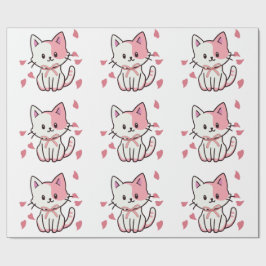 Papel De Regalo Un gatito lindo con un arco