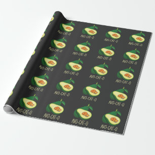 Papel De Regalo Un gato aguacate, un bollo vegetal