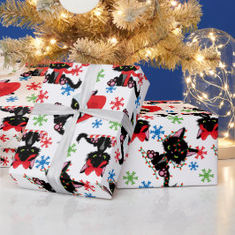 Papel De Regalo Un gato chiflado de Navidades graciosos