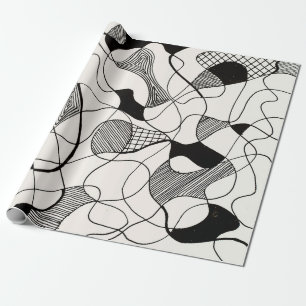 Papel De Regalo Un lápiz abstracto monocromático y un esbozo de ti