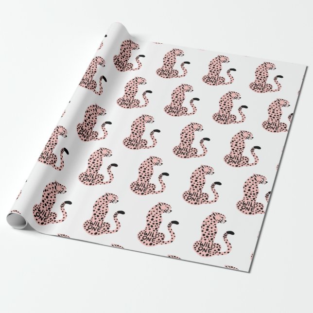 Papel De Regalo Un leopardo rosa salvaje (Desenrollado)