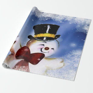 Papel De Regalo Un muñeco de nieve bailando a ritmo lento