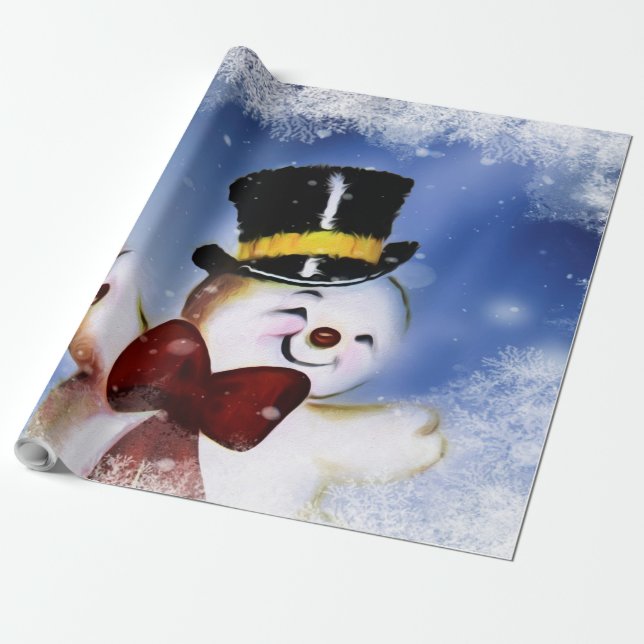 Papel De Regalo Un muñeco de nieve bailando a ritmo lento (Desenrollado)