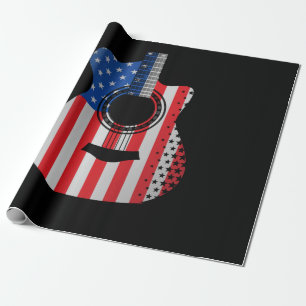 Papel De Regalo Un músico estadounidense de guitarra de bandera e