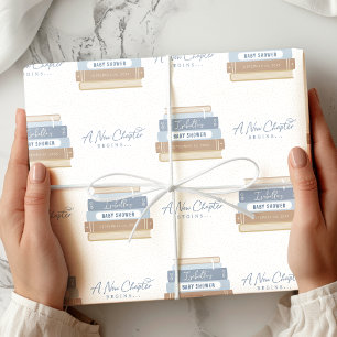 Papel De Regalo Un nuevo capítulo inicia Baby Shower de un libro d