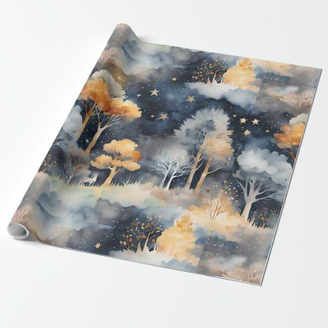 Papel De Regalo Un paisaje invernal sensacional (Desenrollado)