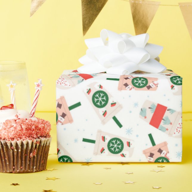 Papel De Regalo Un patrón de bebida caliente lleno de vibraciones  (Fiesta de cumpleaños )