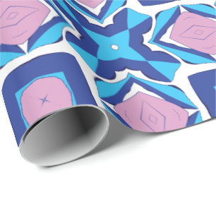 Papel De Regalo Un patrón geométrico simétrico que presenta azul 