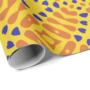 Papel De Regalo Un patrón geométrico vibrante con naranja repetido
