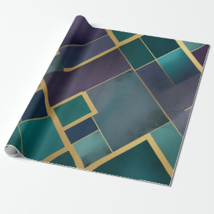 Papel De Regalo un patrón geométrico vibrante sombreado azul púrpu