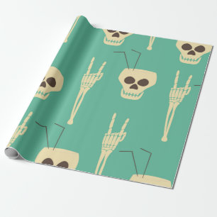 Papel De Regalo Un patrón impecable de fiesta. Calaveras humanas c