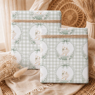Papel De Regalo Un pequeño cottagecore verde de ganso tonto  