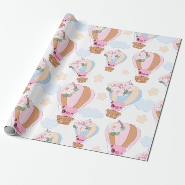 Papel De Regalo Un pequeño paseo en globo (Desenrollado)