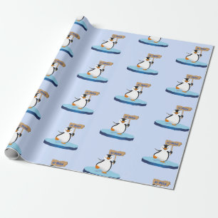 Papel De Regalo Un Personalizado gracioso, Pingüino, Feliz Navidad