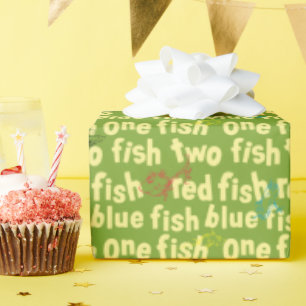 Papel De Regalo Un pez dos peces patrón de tipografía