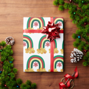Papel De Regalo Un regalo de arcoiris para Navidades amables