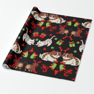 Papel De Regalo Un regalo para Navidades con patrones Mascotas