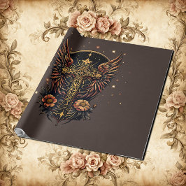 Papel De Regalo Un símbolo de fuerza: La cruz ornamentada con alas