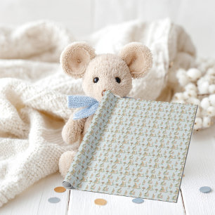 Papel De Regalo una adorable familia de conejos con un bebé
