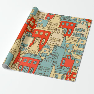 Papel De Regalo una ciudad abstracta vintage sin inconvenientes.