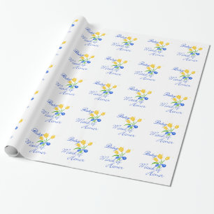 Papel De Regalo Una empleada de honor con tulipanes amarillos