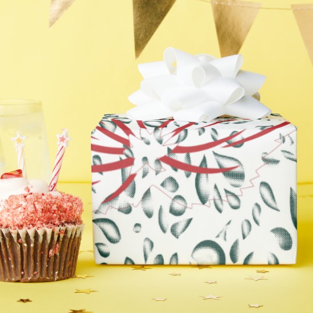 Papel De Regalo una flor roja sobre un fondo negro (Fiesta de cumpleaños )