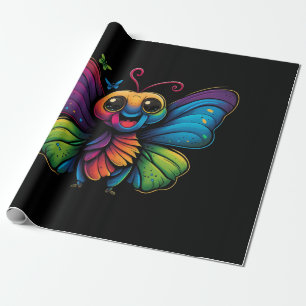 Papel De Regalo Una mariposa de color arcoiris