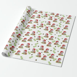 Papel De Regalo Una mosca de bosque colorida y un caracol envolvie