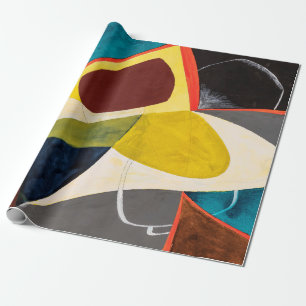 Papel De Regalo Una Pintura De Acuarela Abstracta Modernista.
