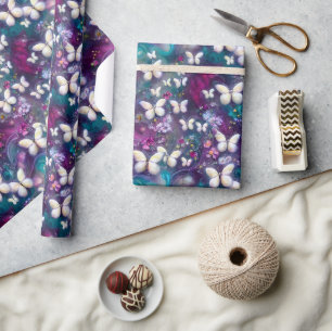 Papel De Regalo Una Serie de Mariposas Místicas Diseño 5