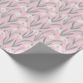 Papel De Regalo Unas gotas de nieve finas rosas