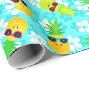 Papel De Regalo Unas piñas tropicales de verano divertidas