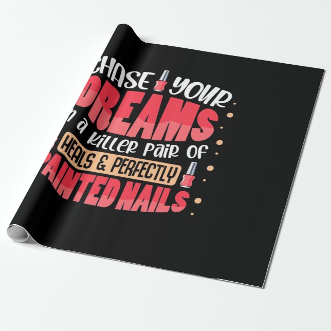 Papel De Regalo Uñas Pintadas De Mis Sueños (Desenrollado)