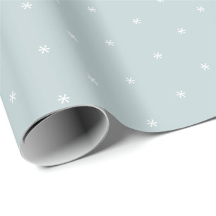 Papel De Regalo Unas polvorientas copas de nieve blancas azules en