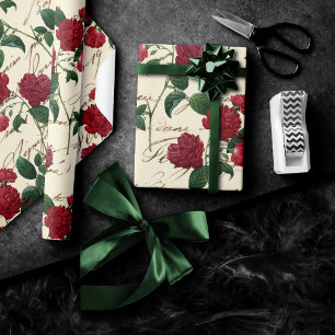 Papel De Regalo Unas rosas rojas espléndidas y una escritura a man