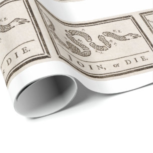 Papel De Regalo Únase o muera Benjamin Franklin Personalizado polí
