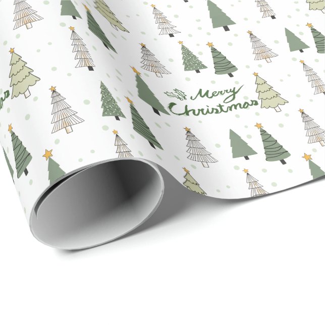 Papel De Regalo Under the Snowy Trees – Christmas Wrapping Paper (Esquina del rollo)