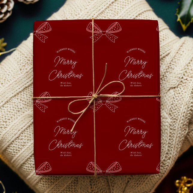 Papel De Regalo Única Moda Bows nombre de familia Feliz Navidad Ro (Subido por el creador)
