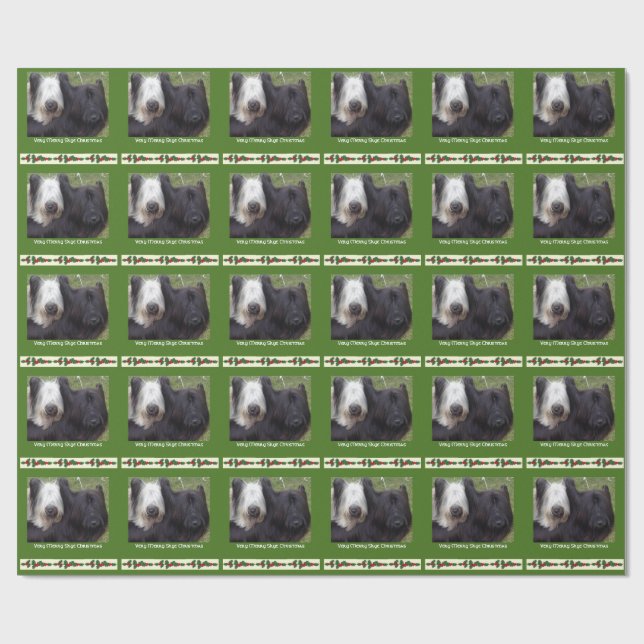 Papel de regalo único del navidad de Skye Terrier (Superficie plana)