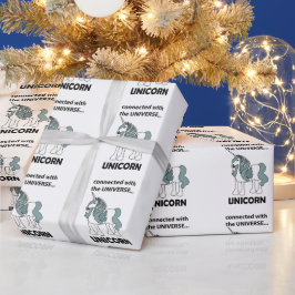 Papel De Regalo Unicorn Conectado Con El Universo Unicornio