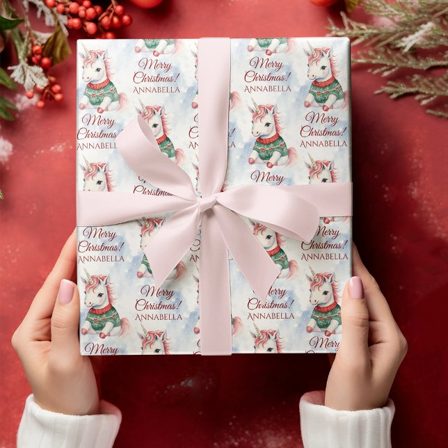 Papel De Regalo Unicorn Navidades de Cute (Subido por el creador)
