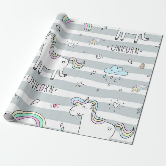 Papel De Regalo Unicornio (Desenrollado)