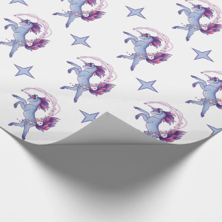 Papel De Regalo Unicornio azul escarchado del baile