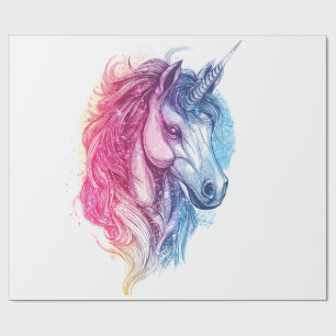 Papel De Regalo Unicornio de Galaxia Cósmica (1)