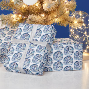 Papel De Regalo Unicornio de Navidad con azulejos festivos