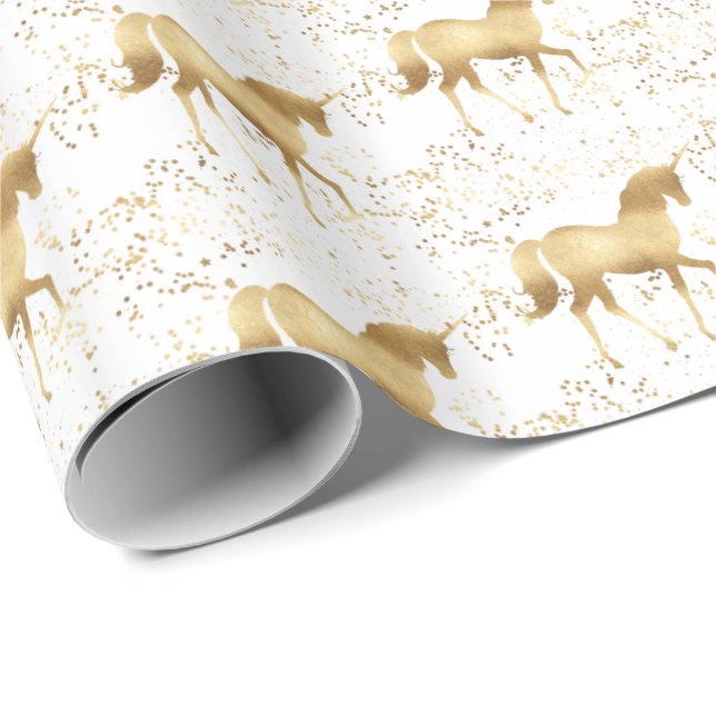 Papel De Regalo Unicornio de oro (Esquina del rollo)