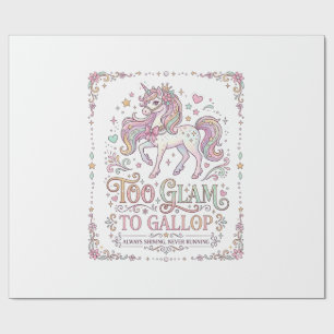 Papel De Regalo Unicornio Demasiado Glam para Galopar Vestimenta A